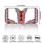 Red And White African Dashiki Print Car Windshield Sun Shade