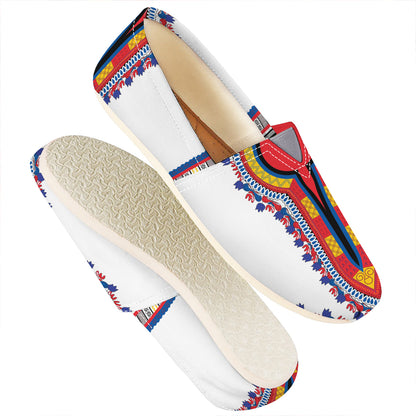 Red And White African Dashiki Print Casual Shoes