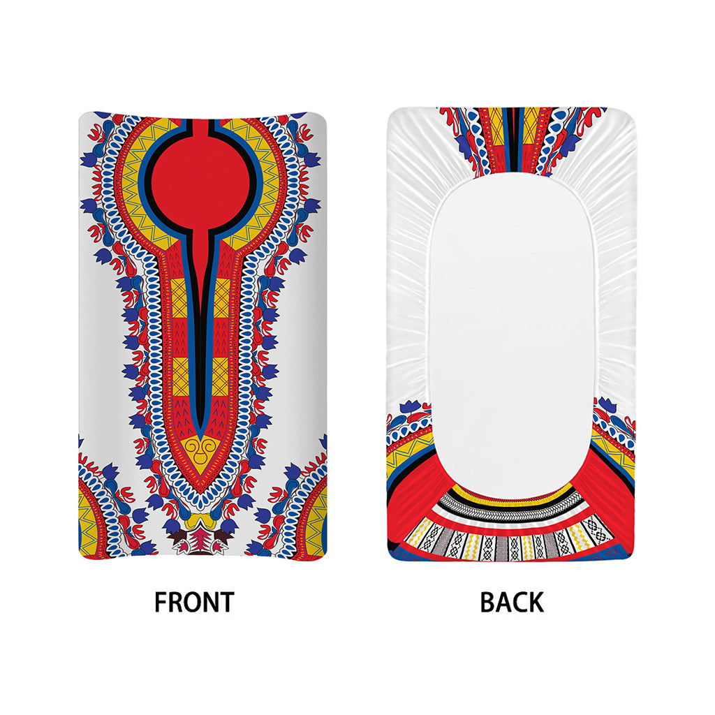 Red And White African Dashiki Print Changing Pad Cover