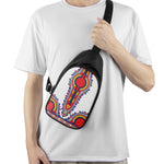 Red And White African Dashiki Print Chest Bag
