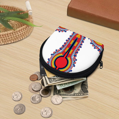 Red And White African Dashiki Print Coin Purse