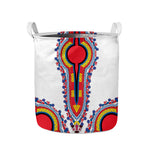 Red And White African Dashiki Print Collapsible Laundry Basket