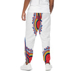 Red And White African Dashiki Print Cotton Pants