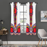Red And White African Dashiki Print Curtain