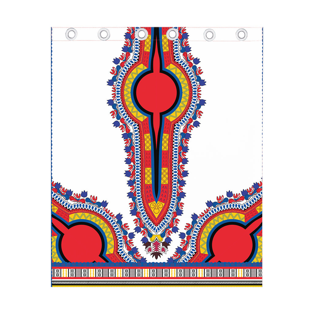 Red And White African Dashiki Print Curtain