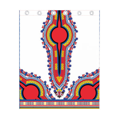 Red And White African Dashiki Print Curtain