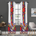 Red And White African Dashiki Print Curtain