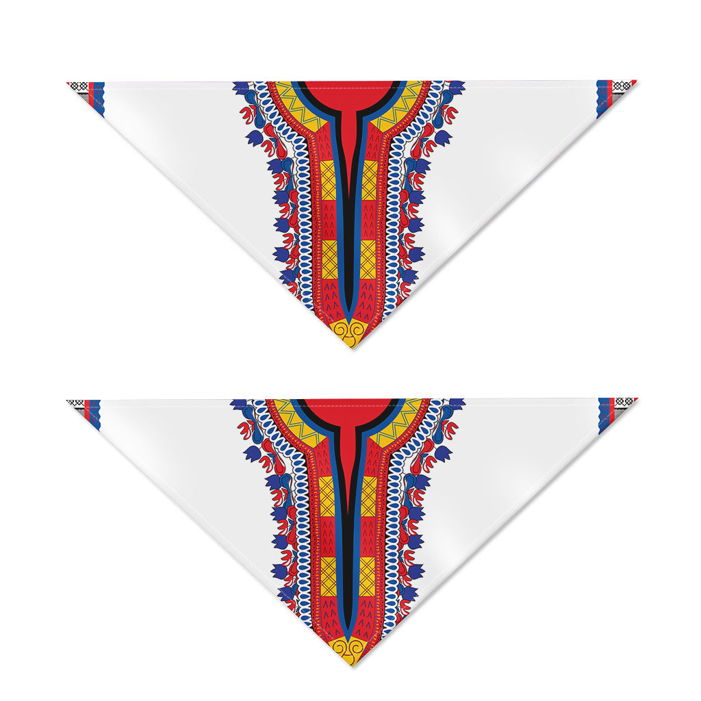 Red And White African Dashiki Print Dog Bandana