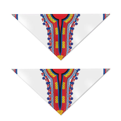 Red And White African Dashiki Print Dog Bandana