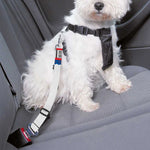 Red And White African Dashiki Print Dog Seat Belt