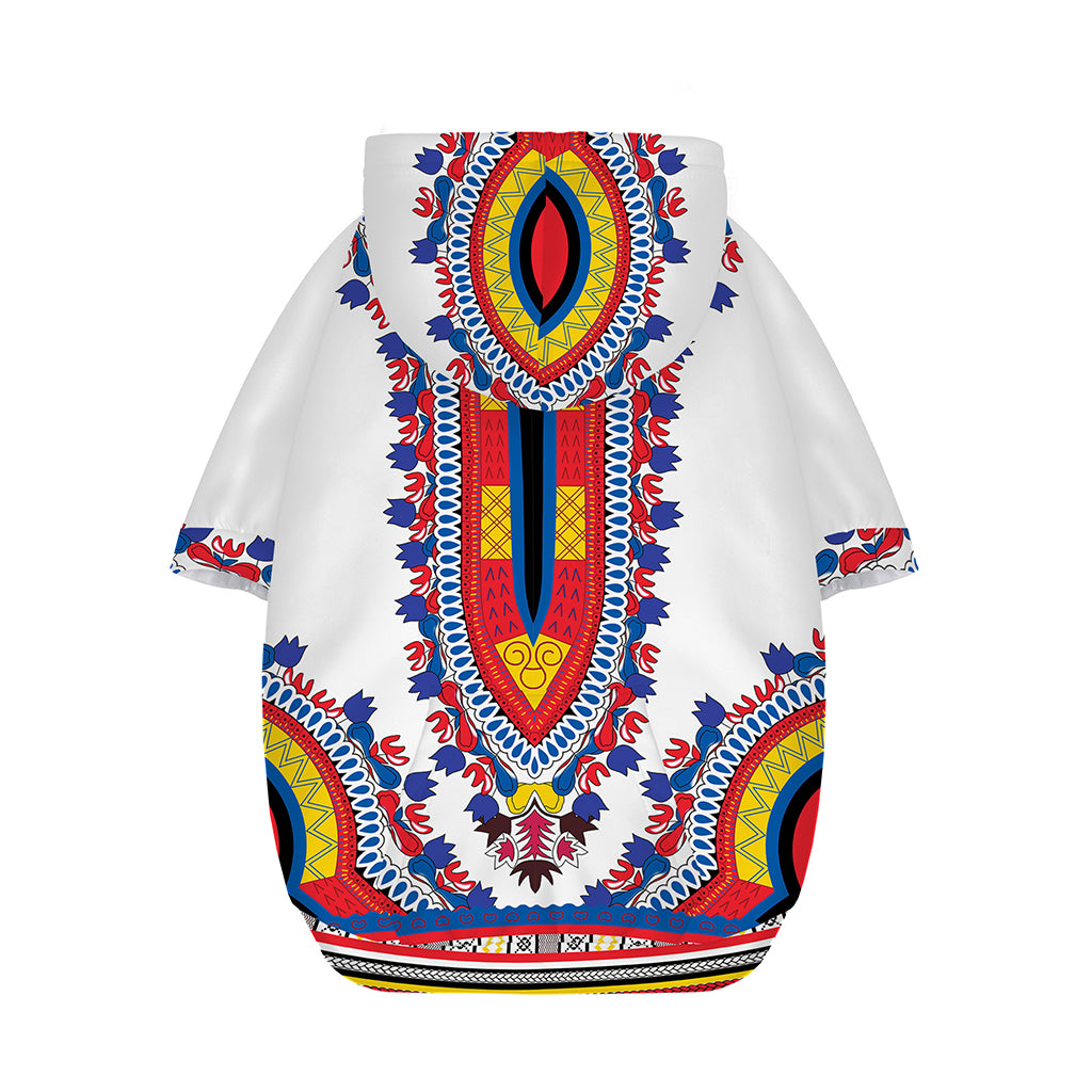 Red And White African Dashiki Print Dog Zip Up Hoodie