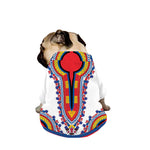 Red And White African Dashiki Print Dog Zip Up Jacket