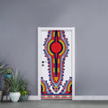 Red And White African Dashiki Print Door Sticker