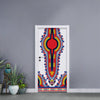 Red And White African Dashiki Print Door Sticker