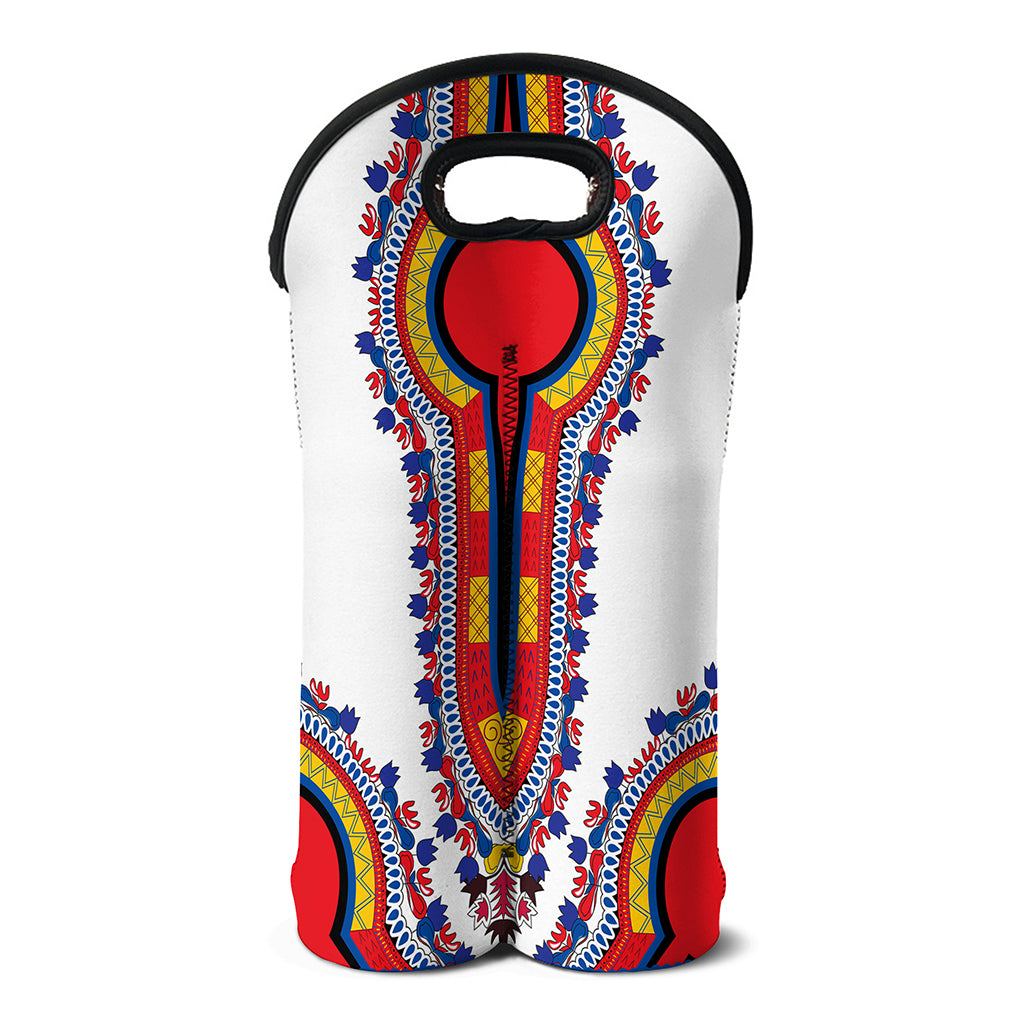 Red And White African Dashiki Print Double Neoprene Wine Tote