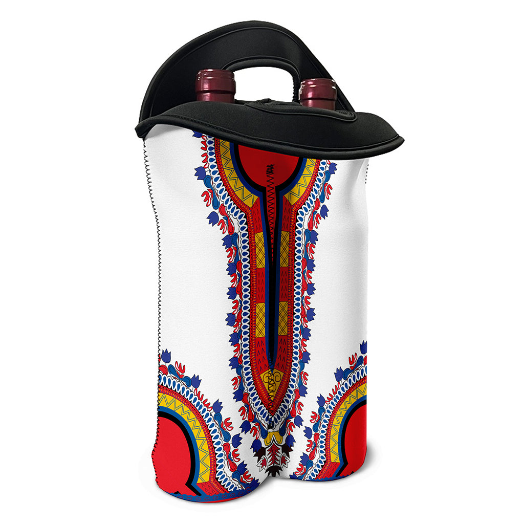 Red And White African Dashiki Print Double Neoprene Wine Tote