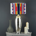 Red And White African Dashiki Print Drum Lamp Shade