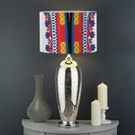 Red And White African Dashiki Print Drum Lamp Shade