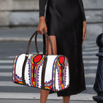 Red And White African Dashiki Print Duffle Bag