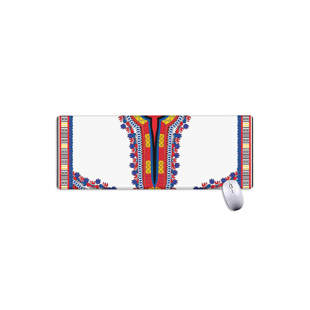 Red And White African Dashiki Print Extended Mouse Pad