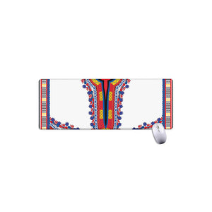 Red And White African Dashiki Print Extended Mouse Pad