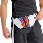 Red And White African Dashiki Print Fanny Pack
