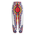 Red And White African Dashiki Print Fleece Lined Knit Pants