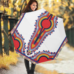 Red And White African Dashiki Print Foldable Umbrella