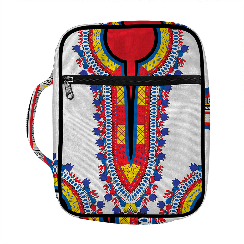 Red And White African Dashiki Print Front Pocket Bible Bag