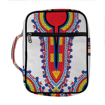 Red And White African Dashiki Print Front Pocket Bible Bag