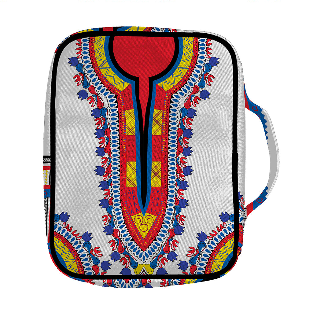 Red And White African Dashiki Print Front Pocket Bible Bag