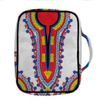 Red And White African Dashiki Print Front Pocket Bible Bag