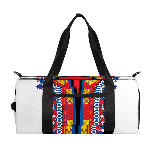 Red And White African Dashiki Print Gym Bag