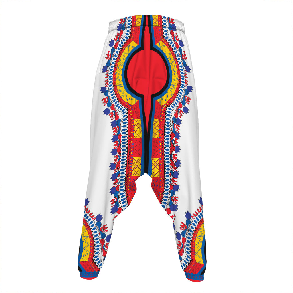 Red And White African Dashiki Print Hammer Pants