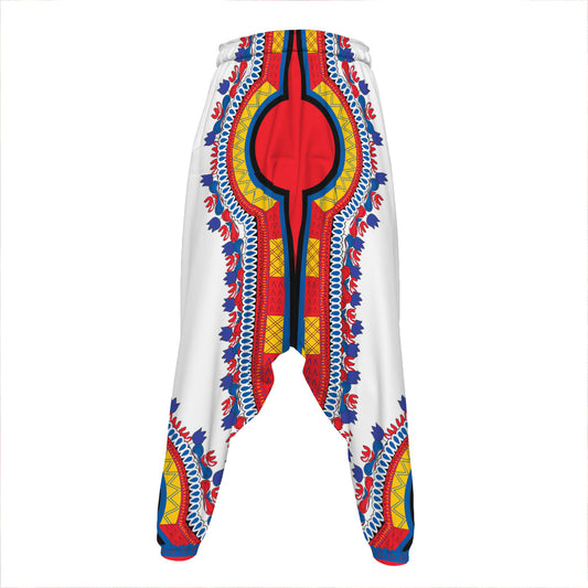 Red And White African Dashiki Print Hammer Pants