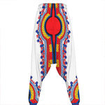 Red And White African Dashiki Print Hammer Pants