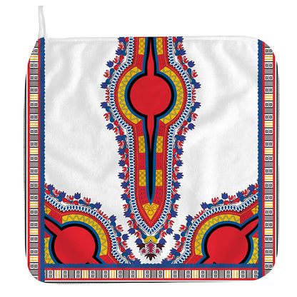 Red And White African Dashiki Print Hand Towel