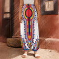 Red And White African Dashiki Print Harem Pants