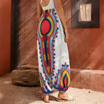 Red And White African Dashiki Print Harem Pants