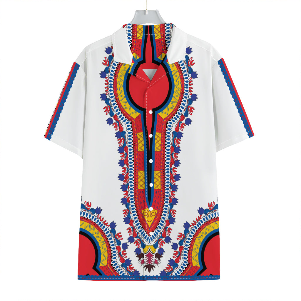 Red And White African Dashiki Print Hawaiian Shirt