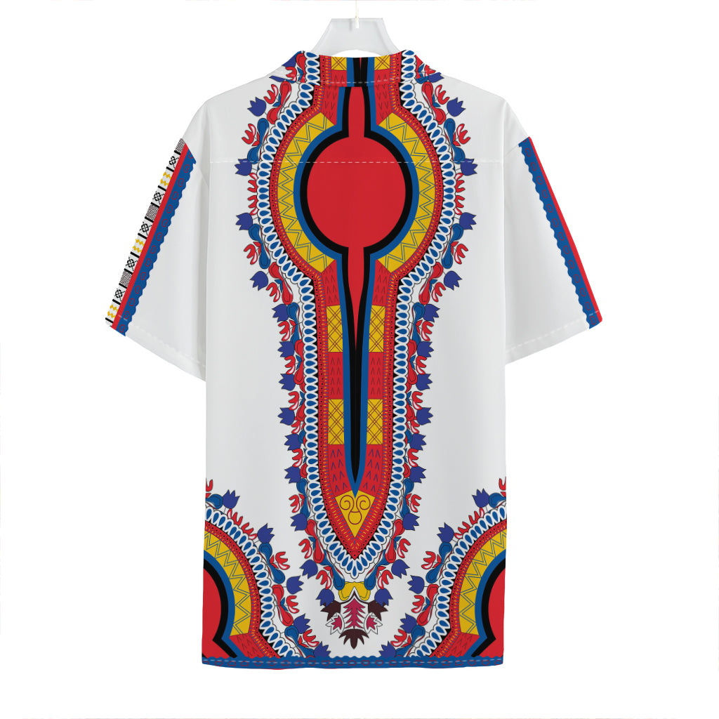 Red And White African Dashiki Print Hawaiian Shirt