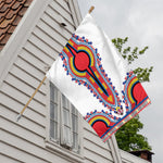 Red And White African Dashiki Print House Flag