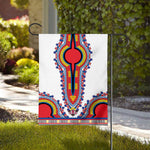 Red And White African Dashiki Print House Flag