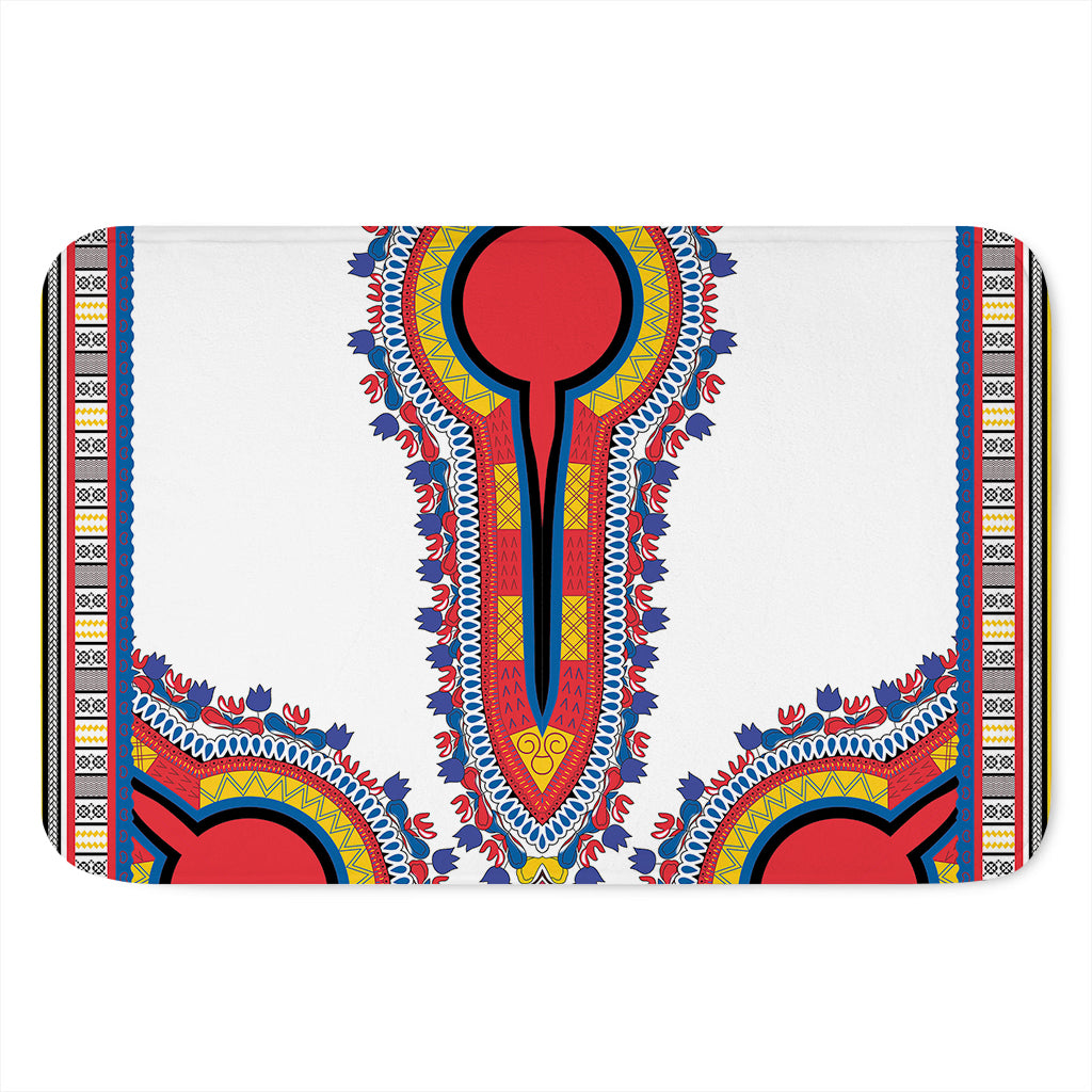 Red And White African Dashiki Print Indoor Door Mat