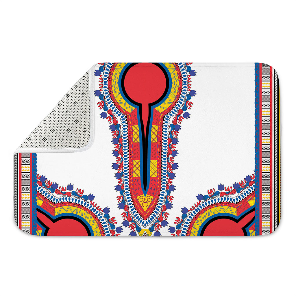 Red And White African Dashiki Print Indoor Door Mat