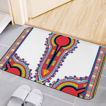 Red And White African Dashiki Print Indoor Door Mat