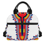 Red And White African Dashiki Print Insulated Lunch Bag