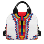 Red And White African Dashiki Print Insulated Lunch Bag