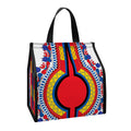 Red And White African Dashiki Print Insulated Lunch Tote