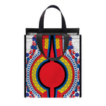 Red And White African Dashiki Print Insulated Lunch Tote